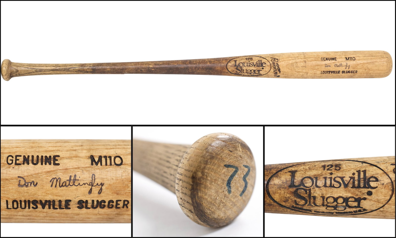1985 Don Mattingly Game-Used Louisville Slugger Professional Model Bat - MEARS A10 - MVP Season: 1985 Don Mattingly Game Used Louisville Slugger Professional Model Bat - MEARS A10 - MVP Season (Greenshields Collection) Offered here is a superb Don Mattingly Louisville Slugger professional model g