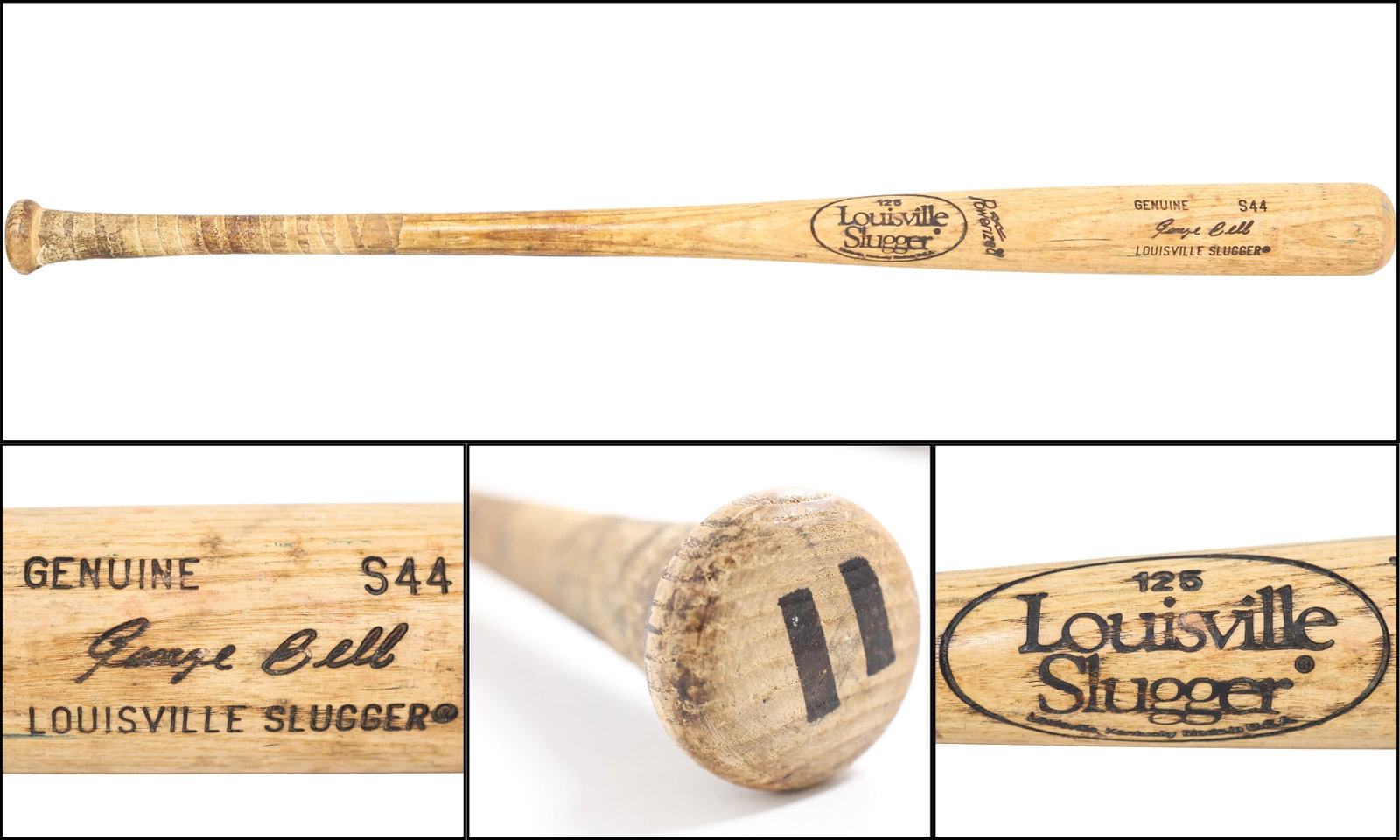 George Bell Game-Used Louisville Slugger Bat: George Bell Game-Used Louisville Slugger Bat (Greenshields Collection) A Louisville Slugger bat attributed to game use by George Bell, one of the most accomplished players in Toronto Blue Jays history