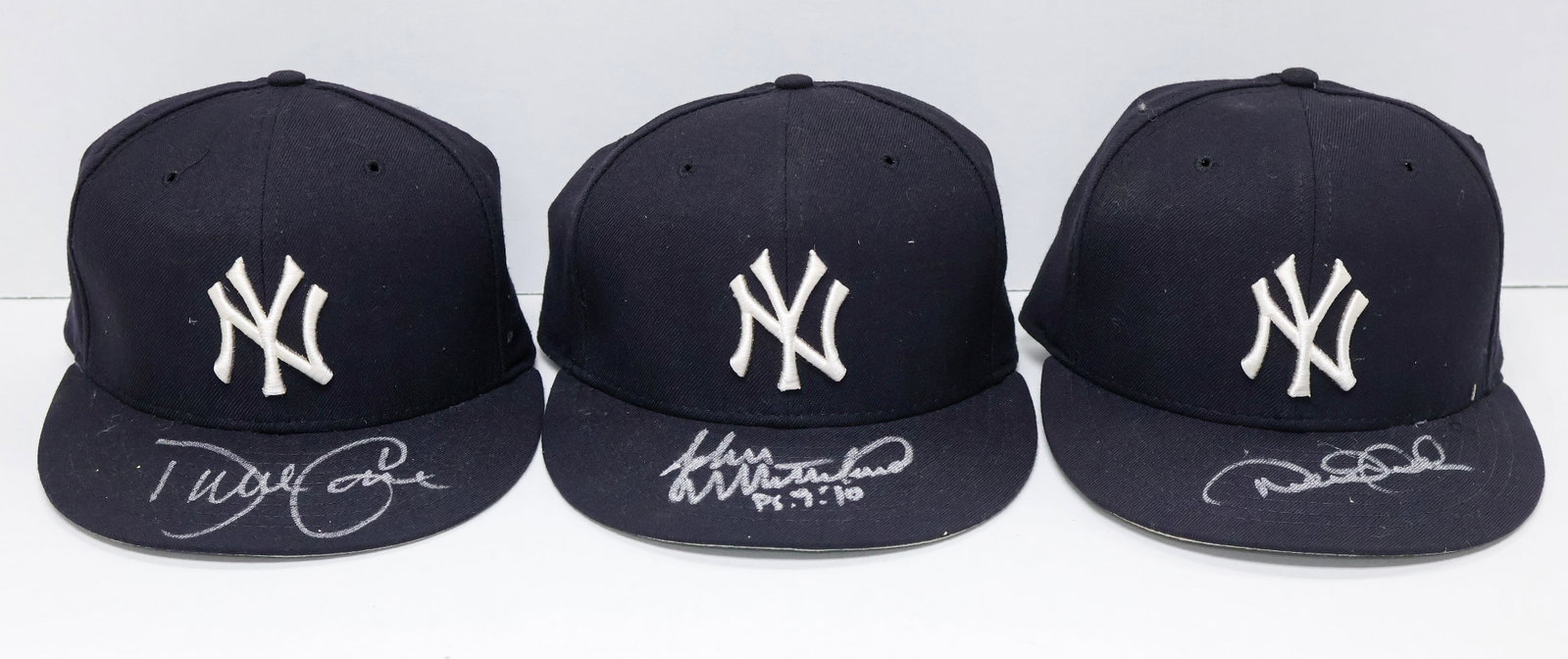 New York Yankees Signed Hat Collection – Derek Jeter, David Cone & John Wetteland (1 of 5)
