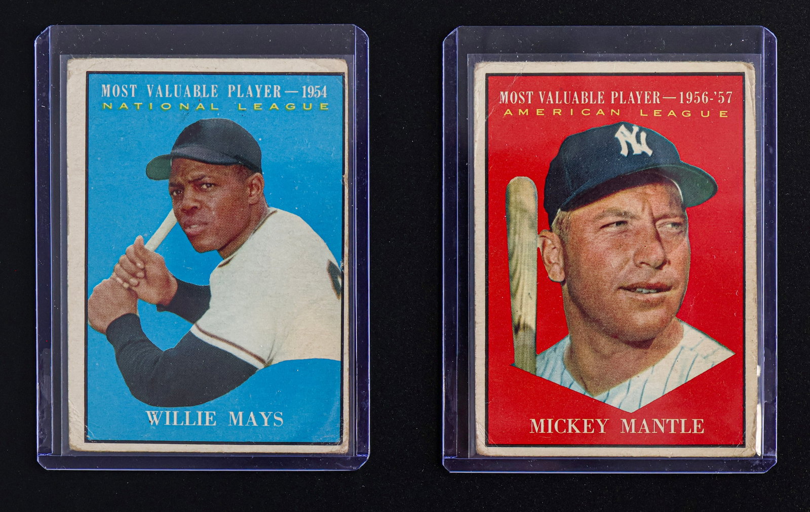 1961 Topps MVP Insert Pair - Mickey Mantle & Willie Mays (1 of 6)