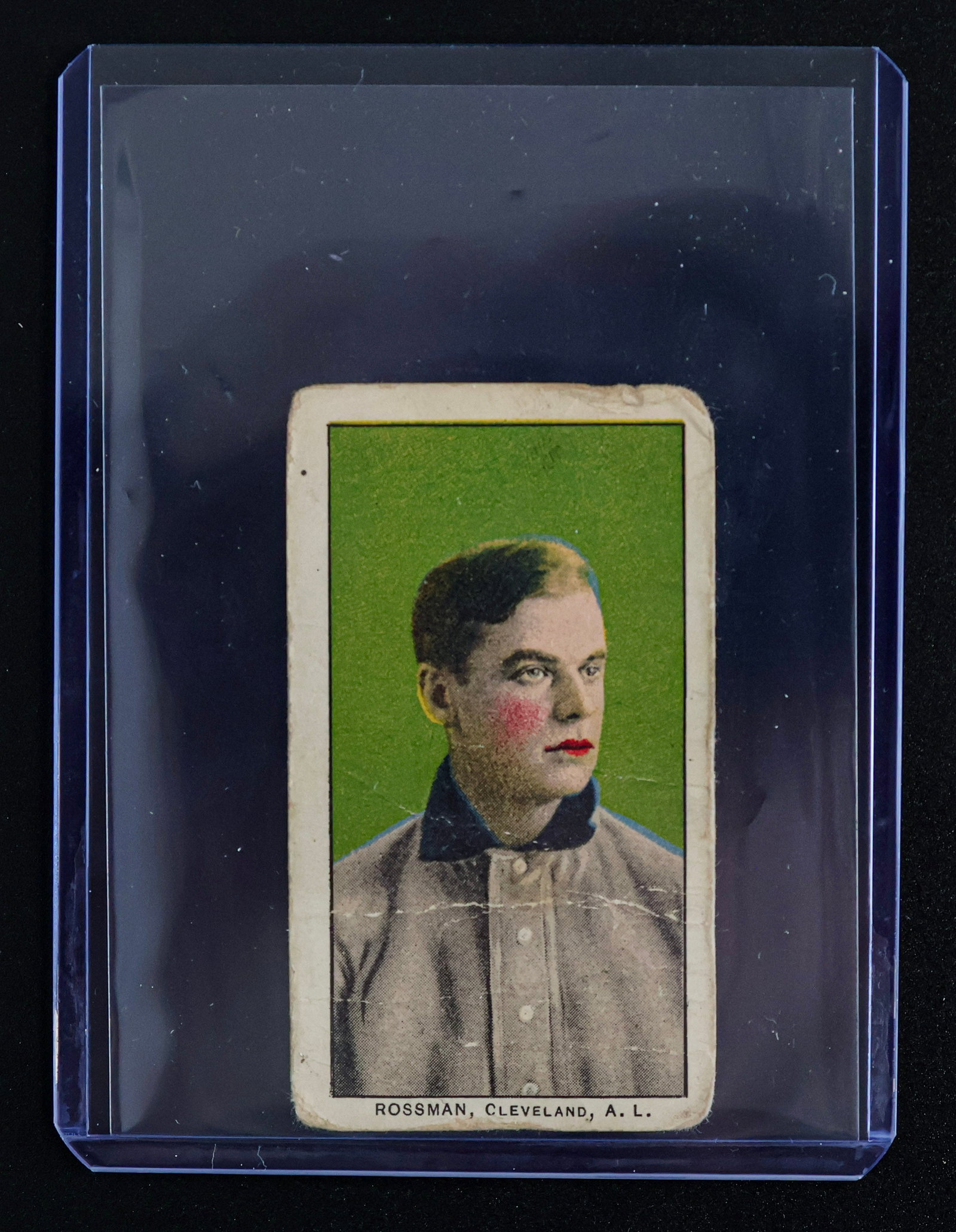 1909–1911 E90-1 American Caramel Claude Rossman – Rare Red Checklist Reverse Variation: 1909-1911 E90-1 American Caramel Claude Rossman - Rare Red Checklist Reverse Variation (E.G.D. Collection) Scarce early caramel-era baseball card featuring Cleveland first baseman Claude Rossman from 