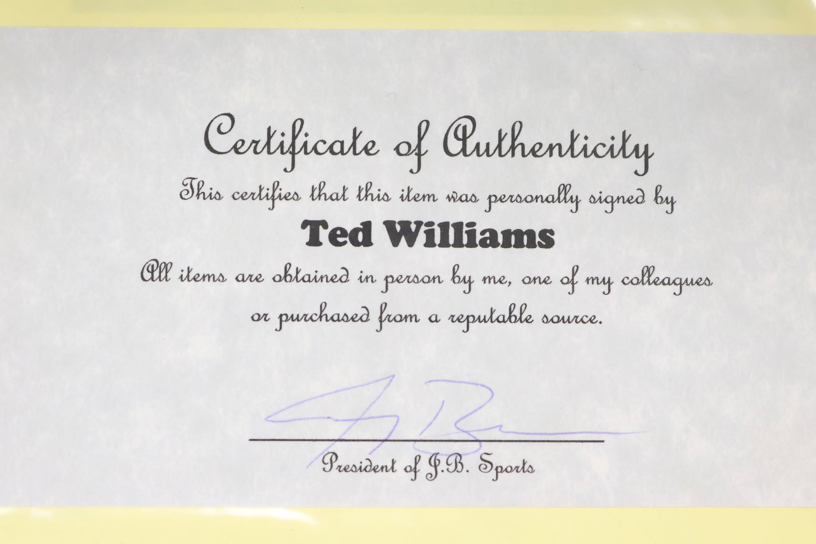 Ted Williams Signed Baseball - 3