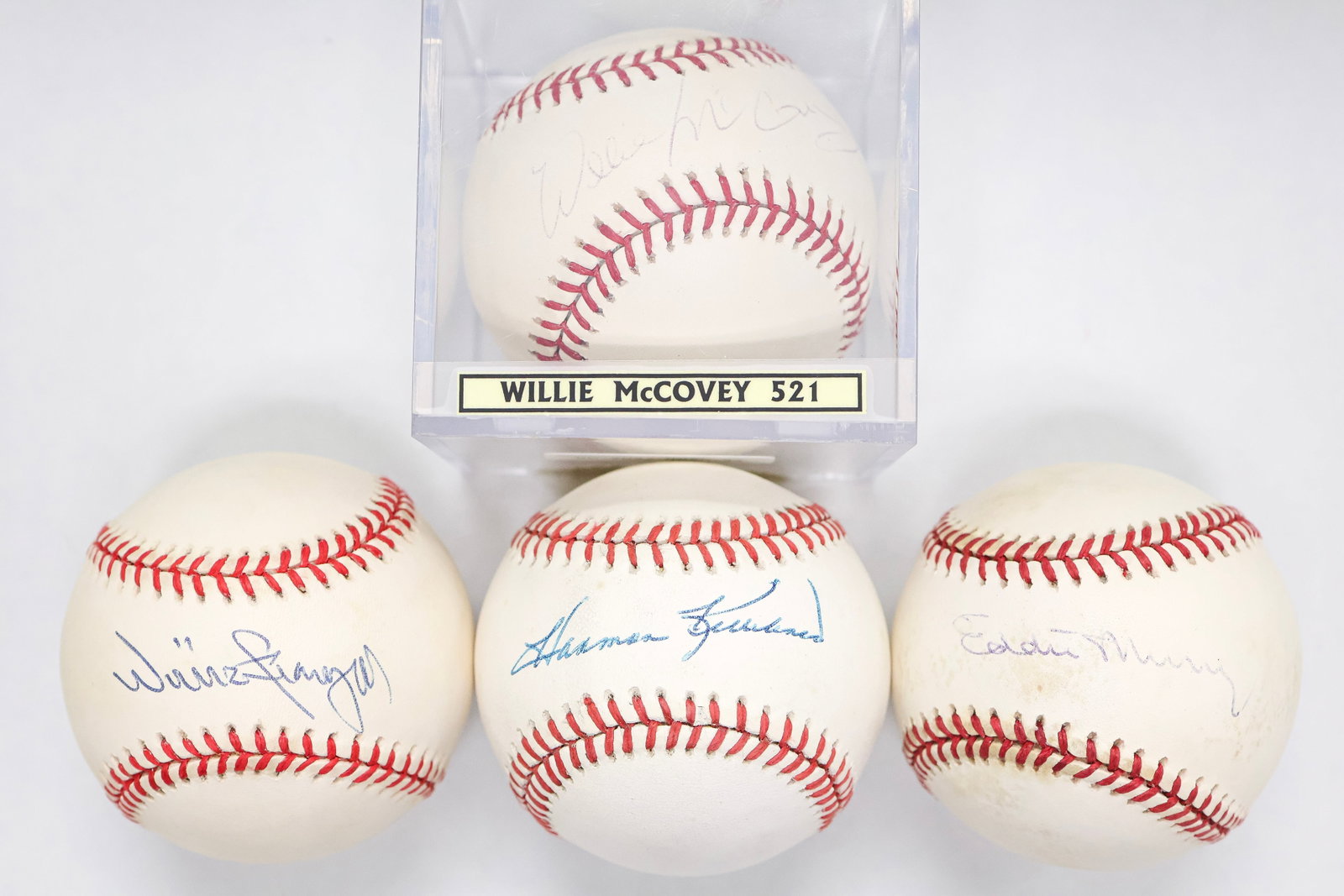 Hall of Fame Sluggers Signed Baseball Lot - Killebrew, McCovey, Stargell & Murray (1 of 3)