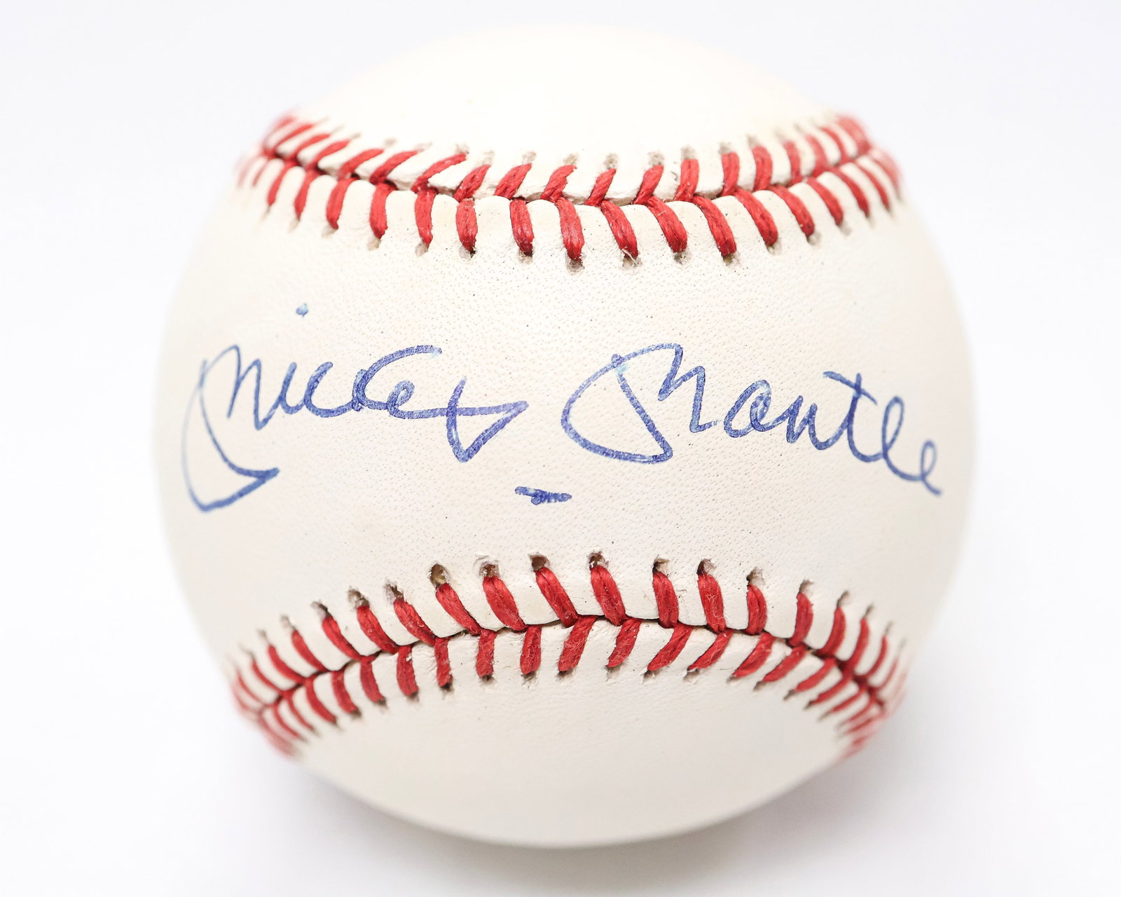 Mickey Mantle Signed Official American League Baseball - Yankees Hall of Famer (1 of 2)