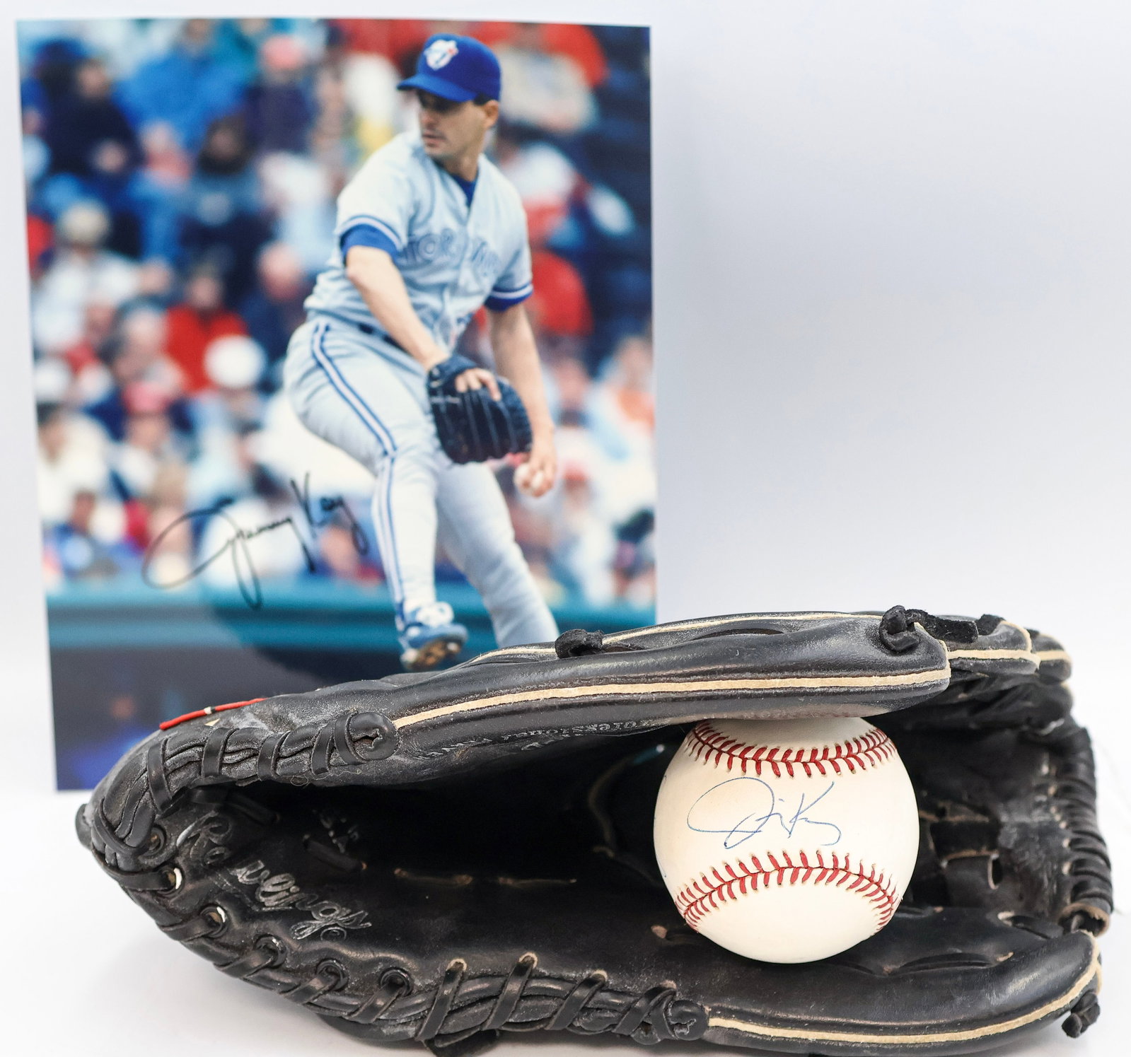 Jimmy Key Game-Used Glove, Signed Baseball & Signed Photo Collection (1 of 11)
