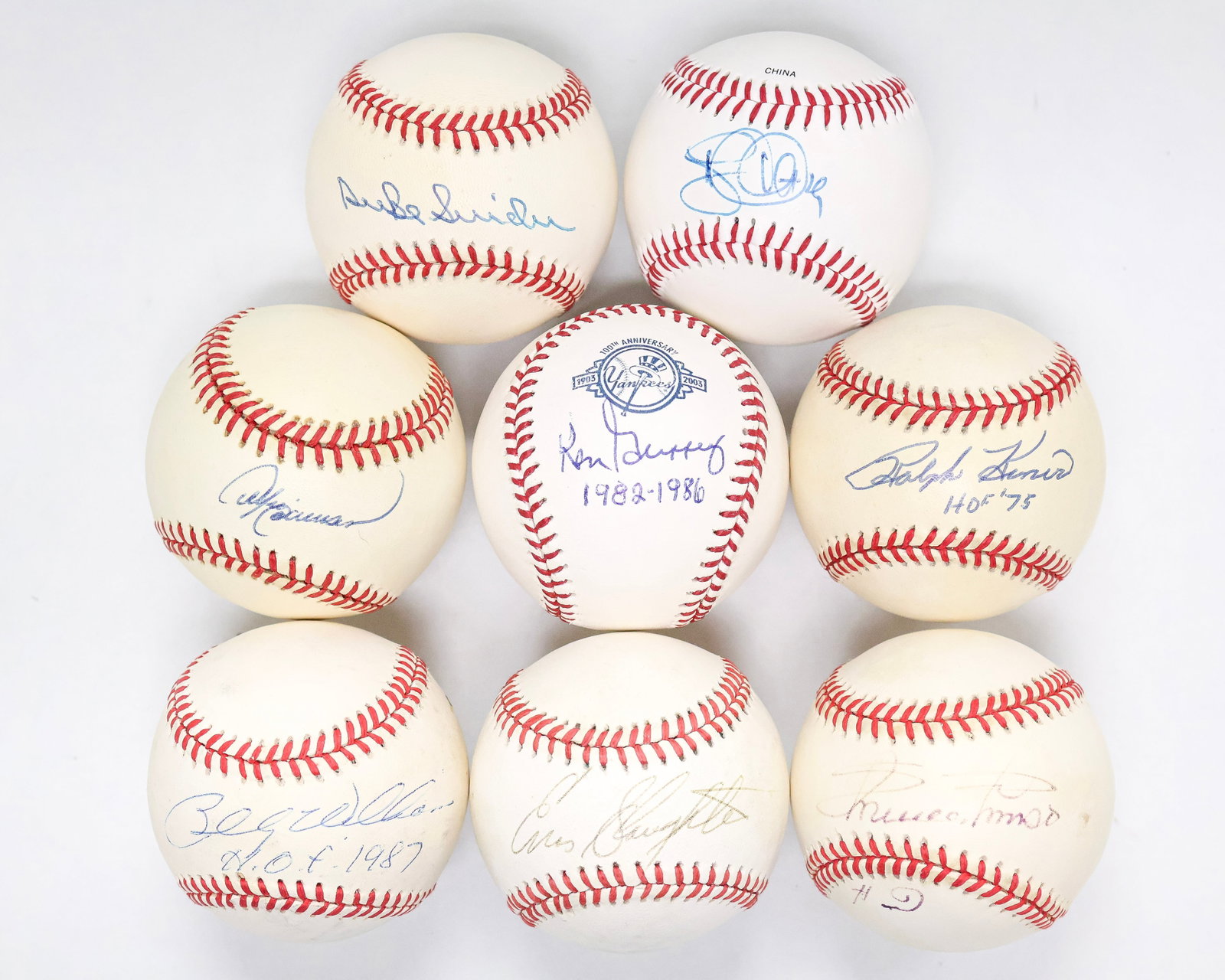 Vintage Hall of Fame & MLB Legends Signed Baseball Collection – Snider, Dawson, Kiner, Minoso & (1 of 4)