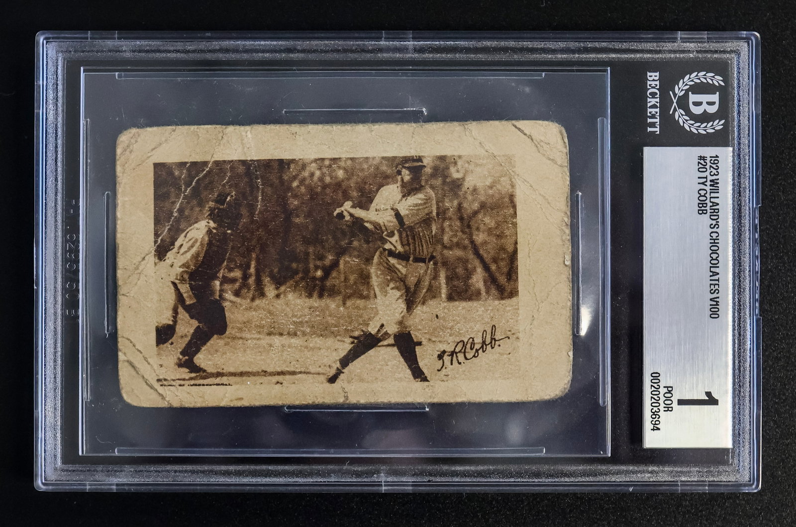 1923 Willard’s Chocolate V100 Ty Cobb – BGS 1 – Canadian Issue (1 of 4)