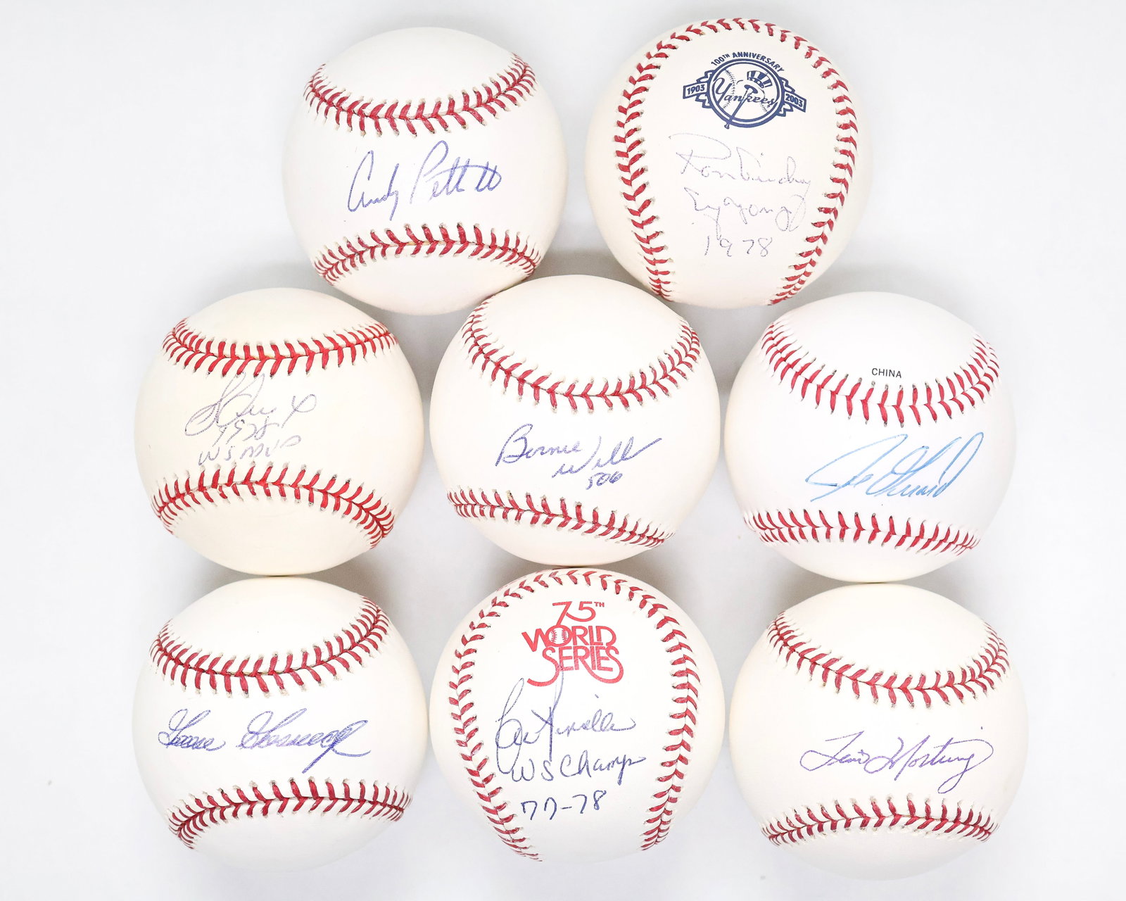 New York Yankees Legends Signed Baseball Lot - Gossage, Guidry, Pettitte, Martinez, Dent, & More (1 of 4)