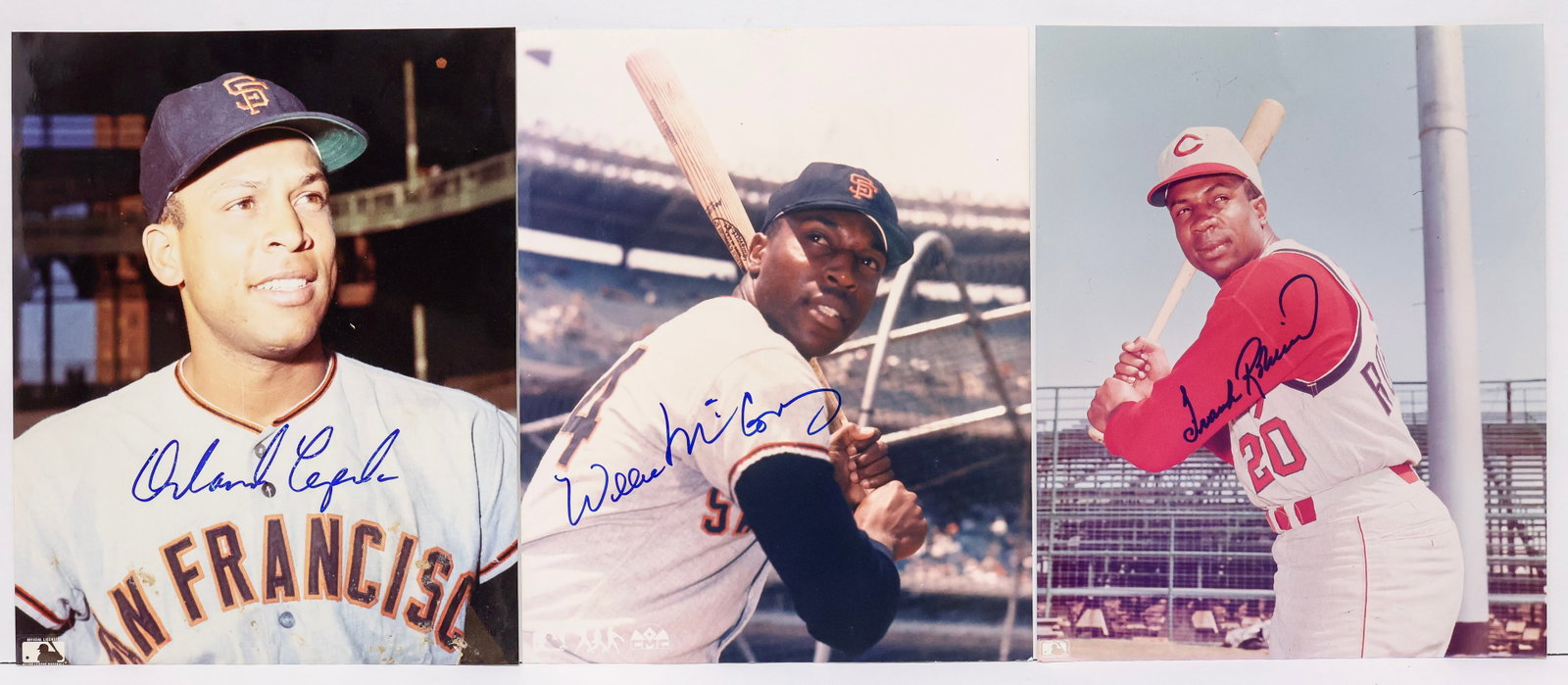 Hall of Fame Sluggers Signed Photograph Collection - Frank Robinson, Willie McCovey & Orlando Cepeda (1 of 4)