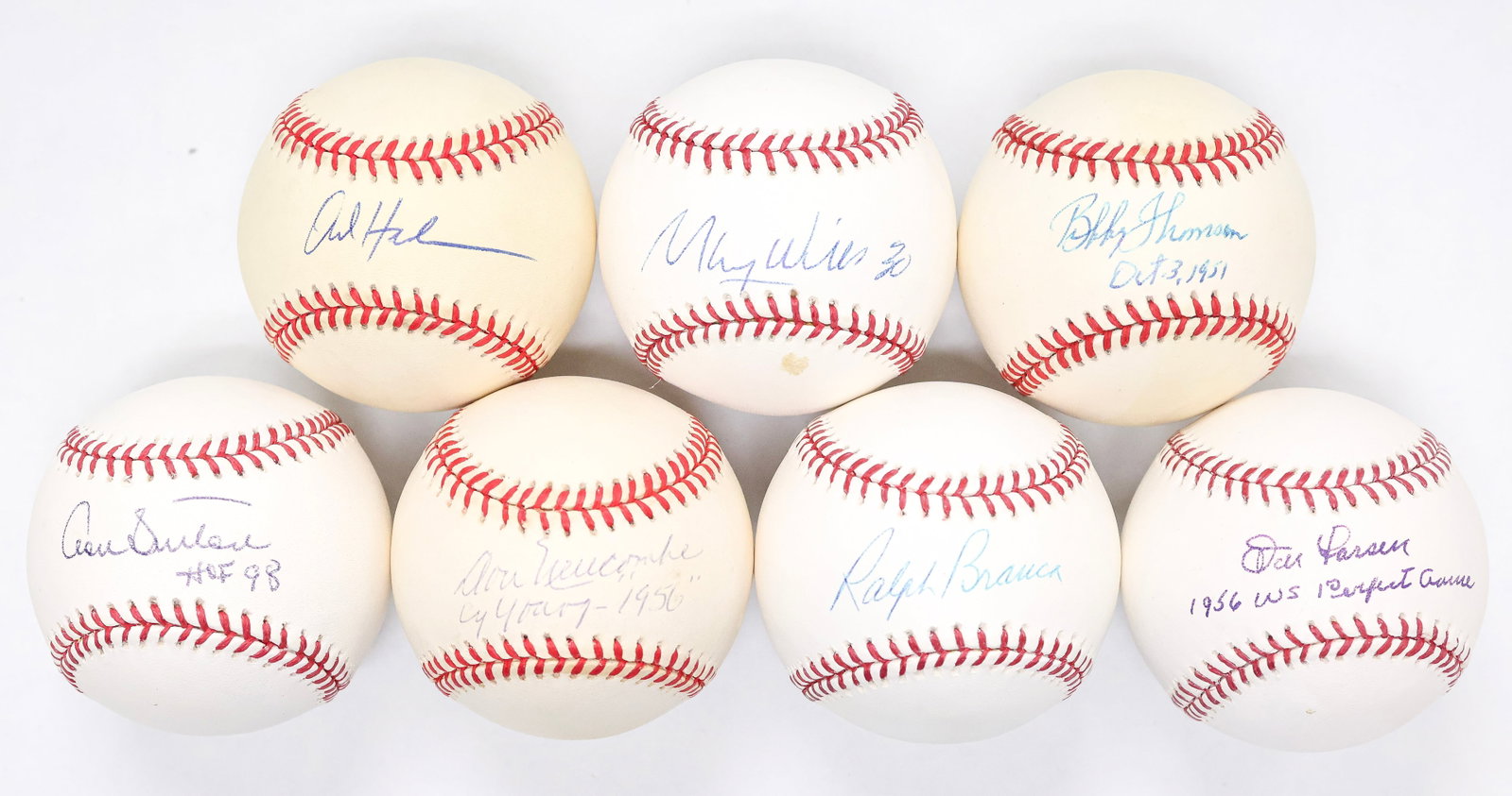 Dodgers & National League Legends Signed Baseball Lot - Newcombe, Wills, Branca, Hershiser, & More (1 of 5)