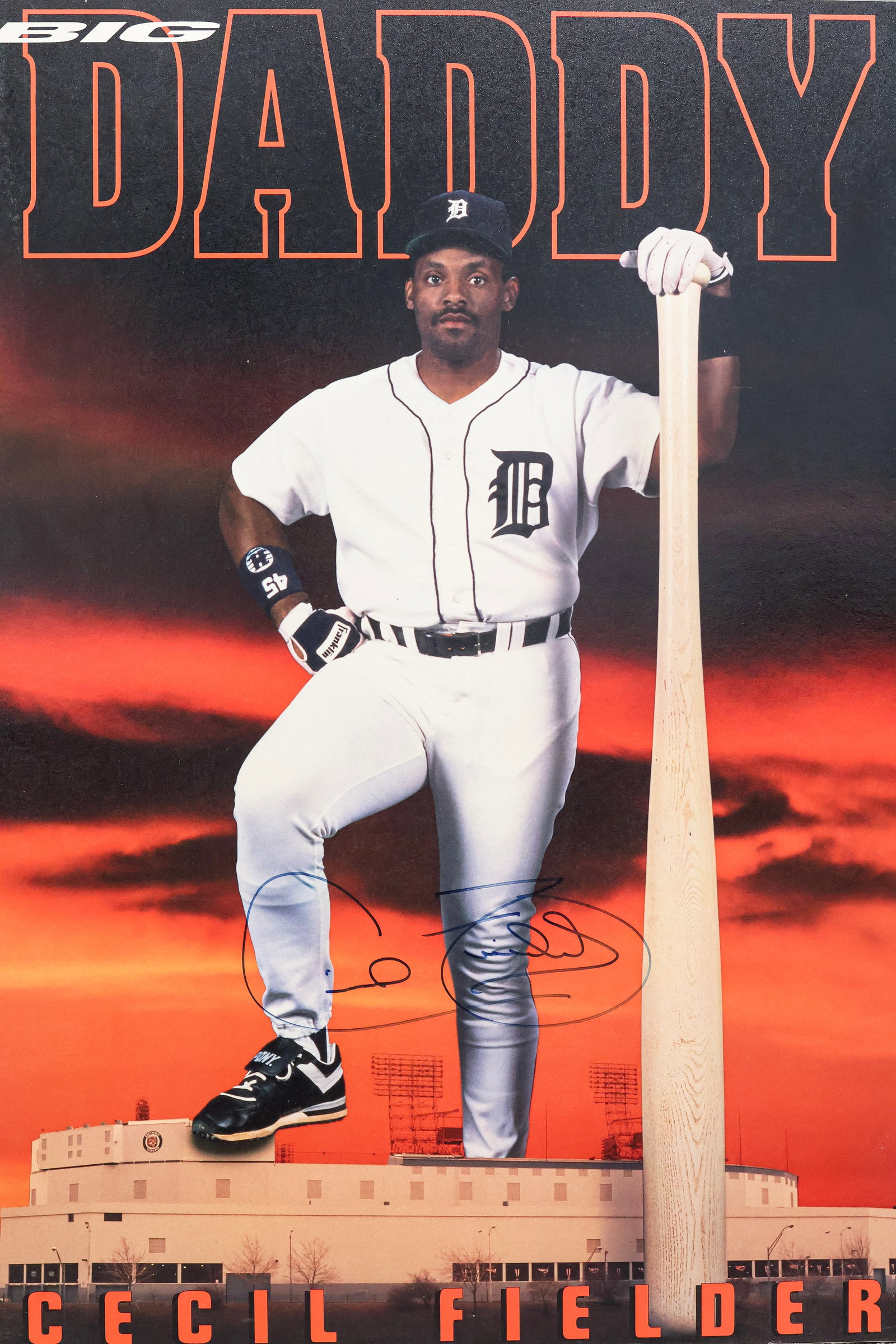 Cecil Fielder Signed 'Big Daddy' Oversized Detroit Tigers Display Board (1 of 2)