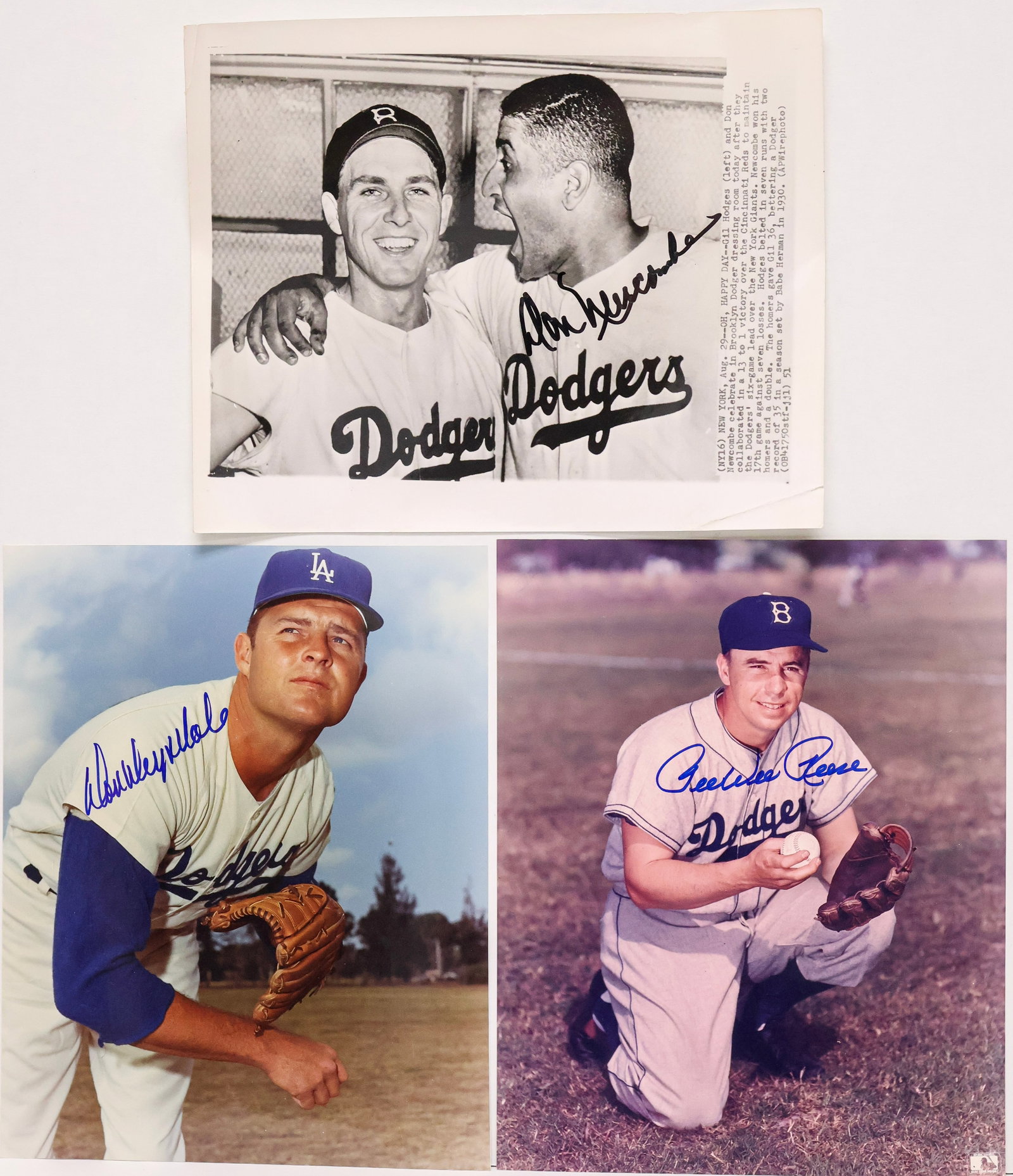 Brooklyn/Los Angeles Dodgers Signed Photograph Lot - Don Drysdale, Peewee Reese & Don Newcombe (1 of 4)