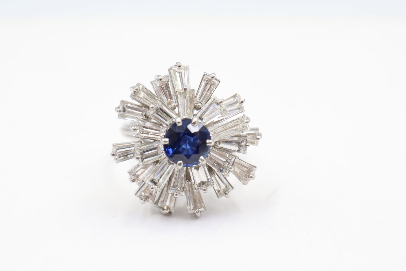 Platinum, Diamond & Sapphire Ring (1 of 7)