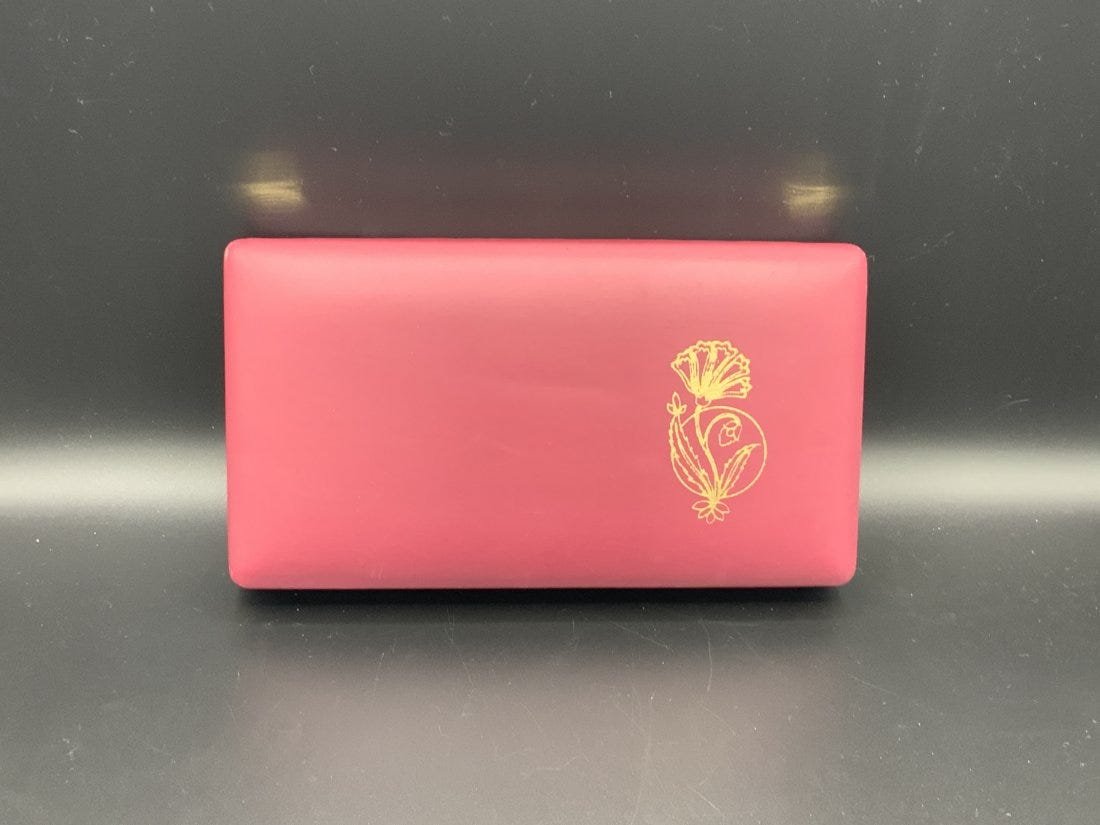 Red, Lambskin Leather Jewelry Box from the 1940s in (1 of 4)