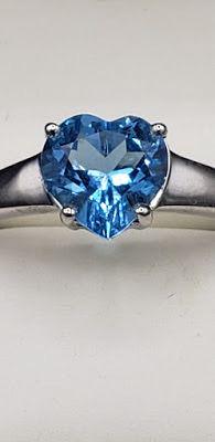 2Ct Natural Topaz Heart Shaped Ring set in 925 (1 of 1)