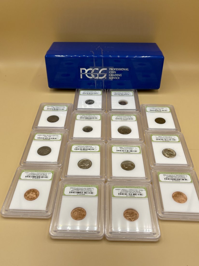 PCGS Box w/ 14 Slabbed Coins Graded (1 of 15)
