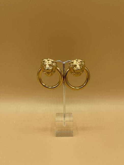 Versace Gold Lion Earrings (1 of 3)