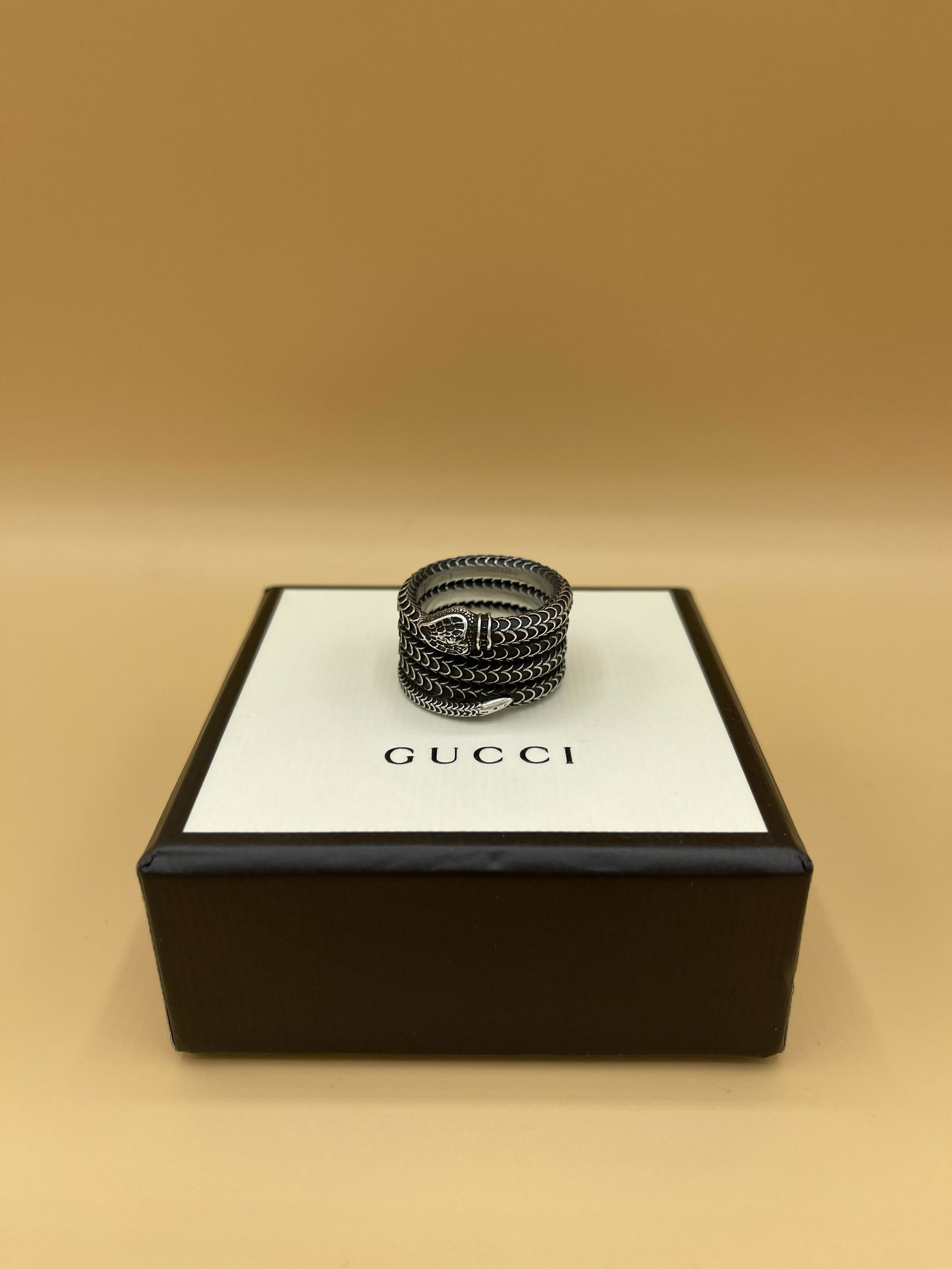 GUCCI Mens 5 Garden Snake Wrapped 925 Silver Ring (1 of 6)