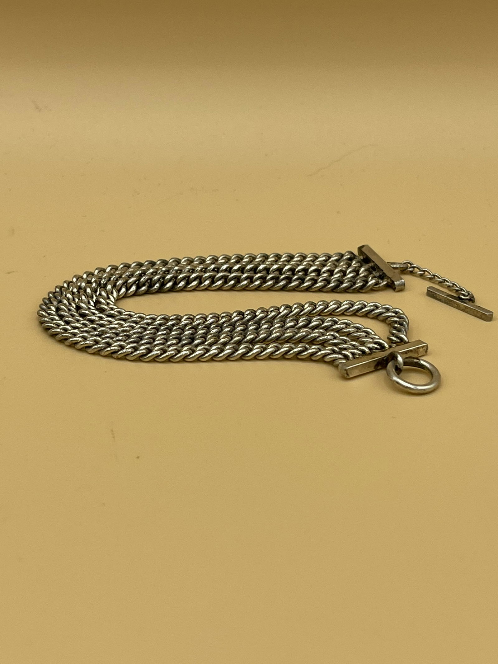Mens Twisted Antique 925 Silver Bracelet (1 of 5)