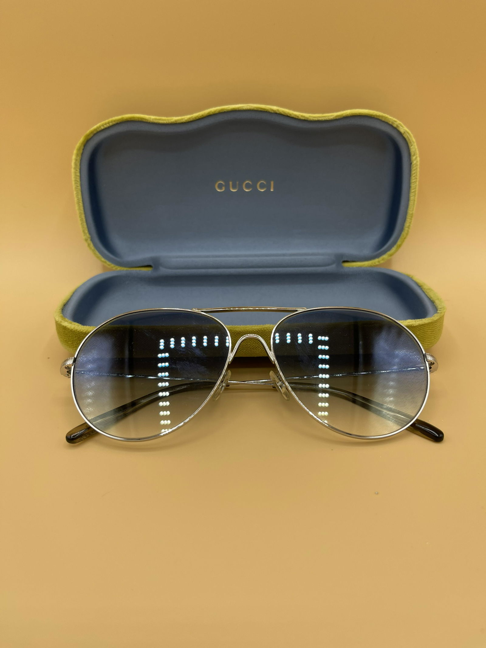 Gucci Ombre Blue Aviator & Silver Sunglasses (1 of 4)