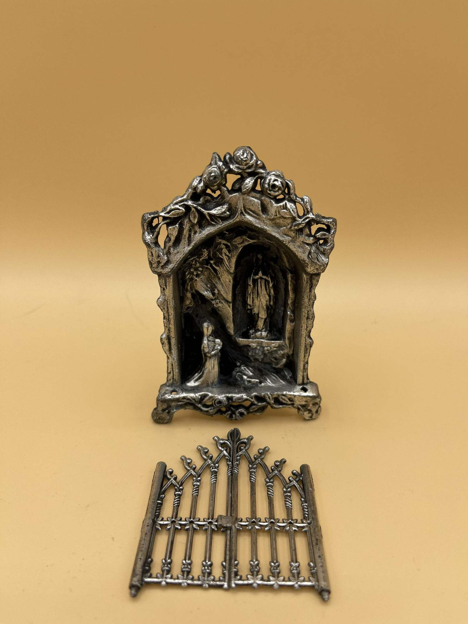 Antique French Silver Gate w/ Woman Decor (1 of 3)