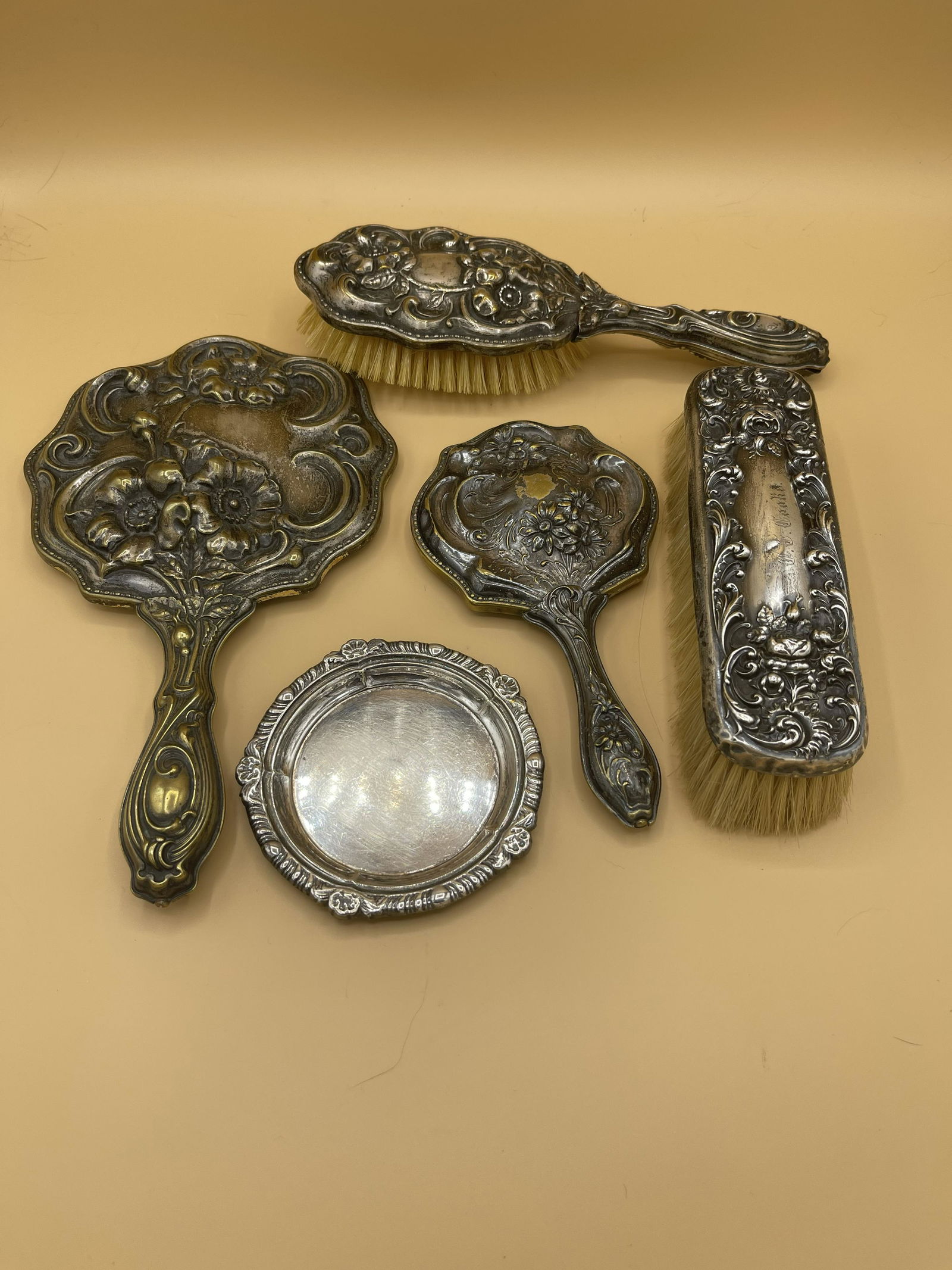 Antique 925 Vanity Set of 5 Pieces 1900s (1 of 3)