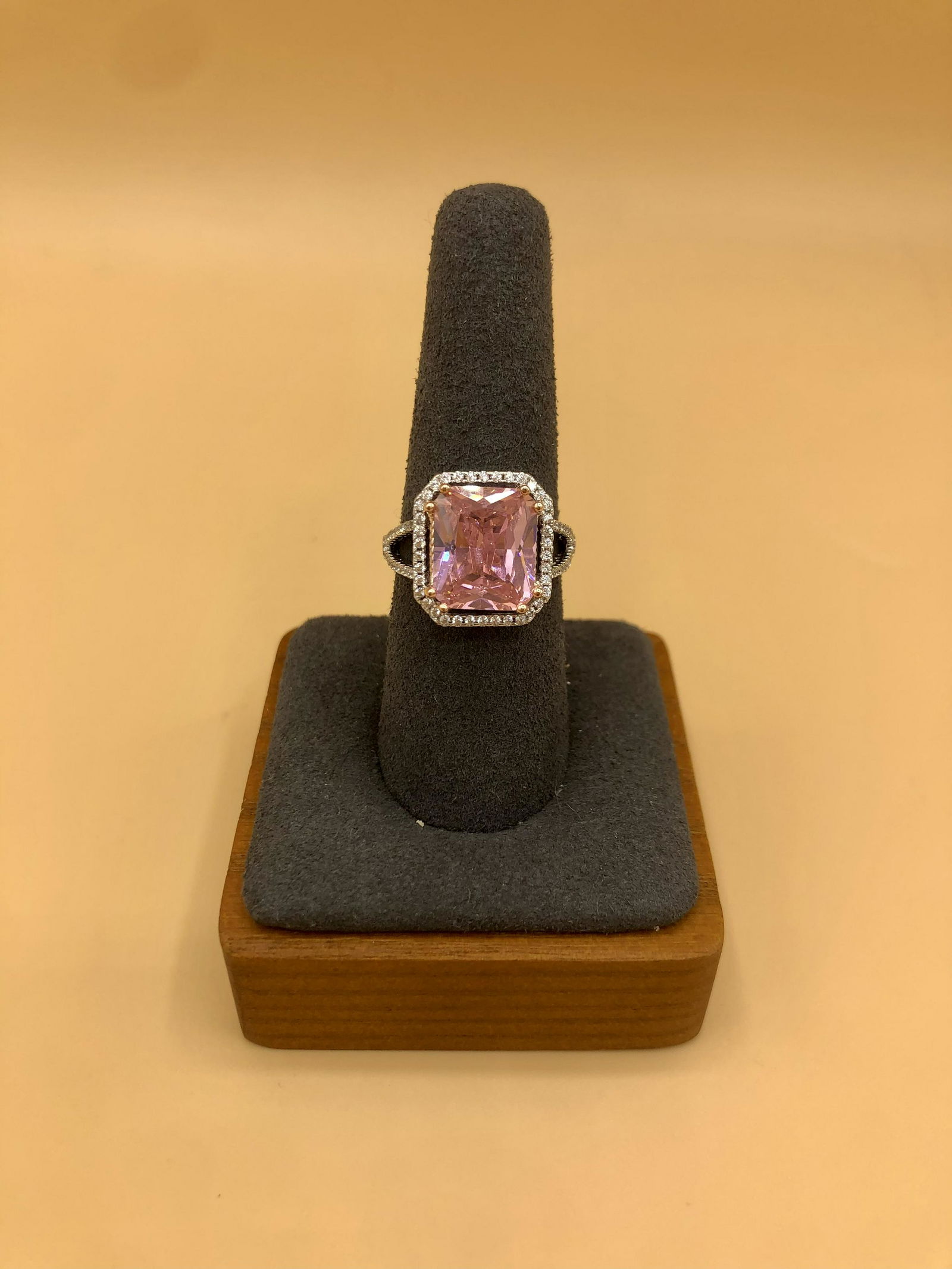 2.25CTW Pink Quartz Cushion Cut Ring in 925 (1 of 4)