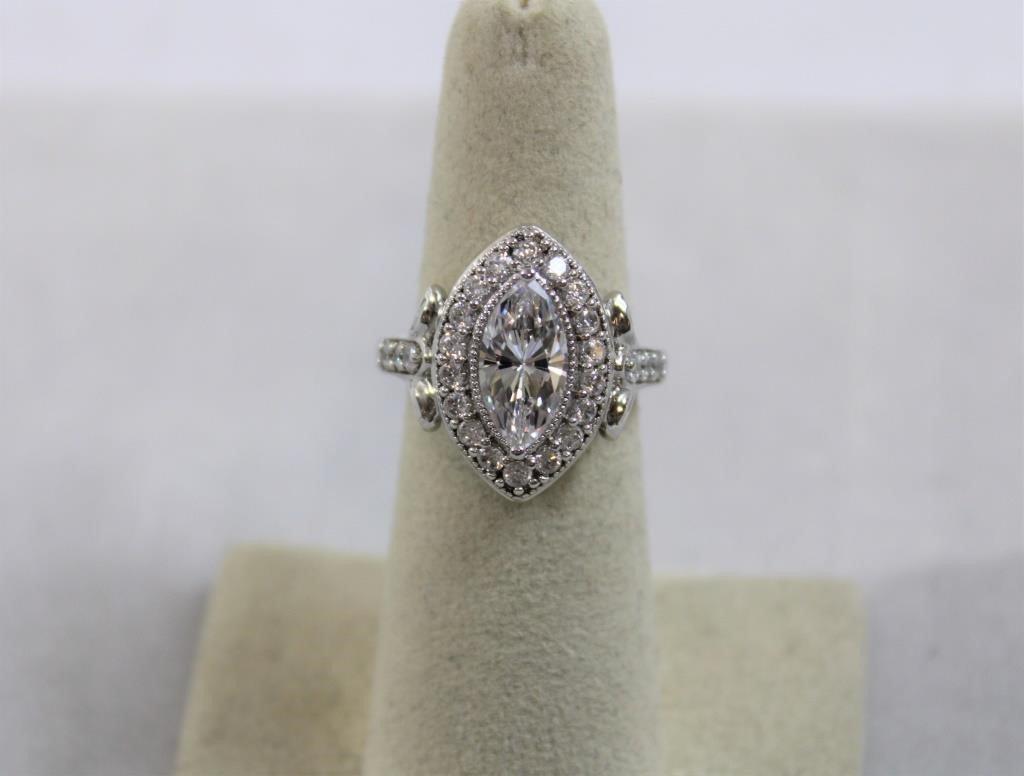 Marquis Cut White Sapphire Ring (1 of 4)