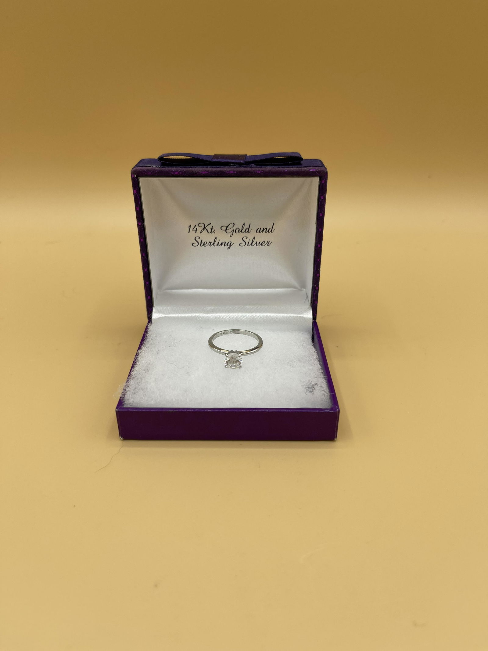 14Kt Gold and Sterling Silver Diamond Engagement Ring (1 of 5)