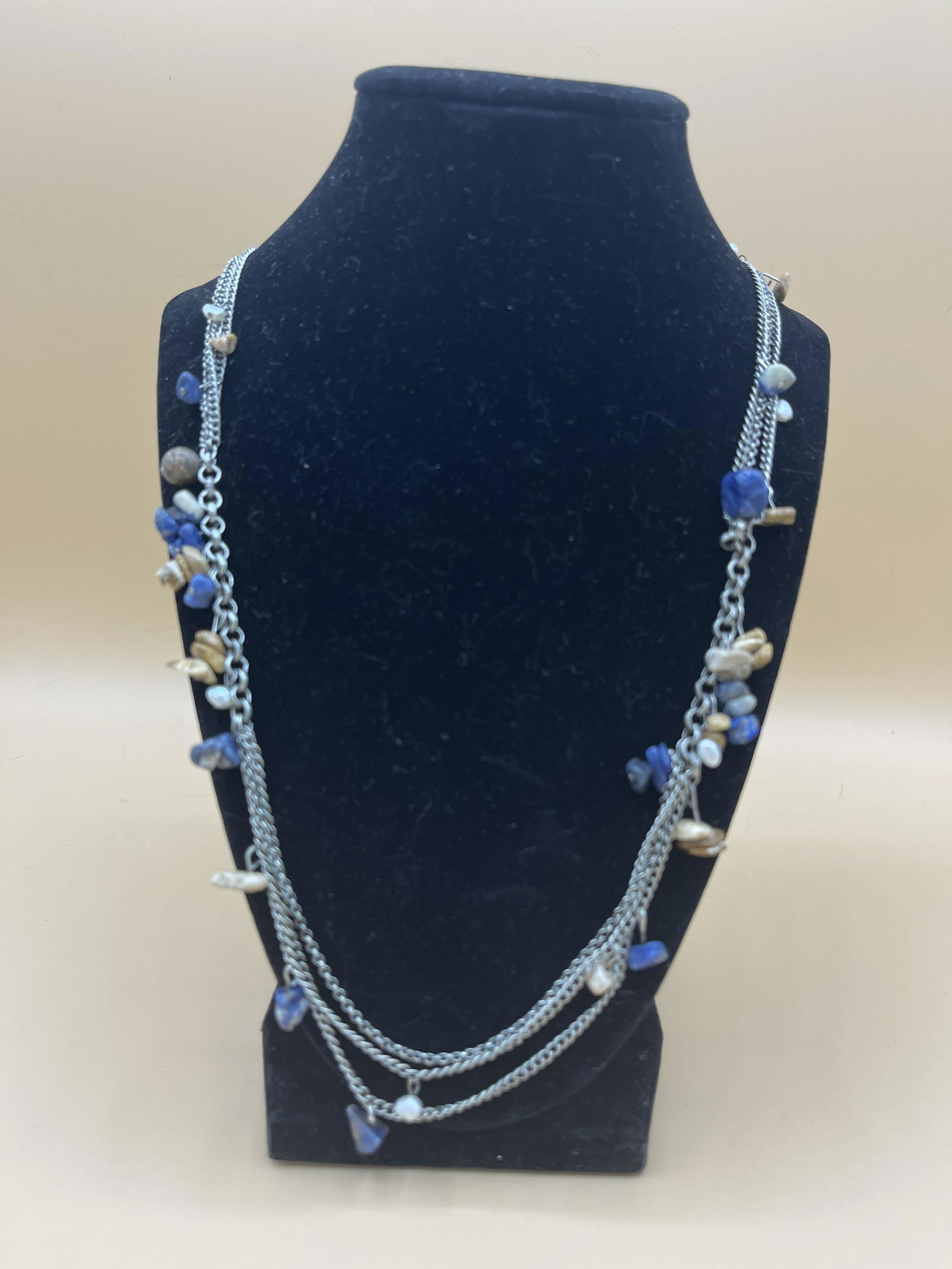 Lapiz Lazuli, Sodalite & Freshwater Pearls Necklace (1 of 3)