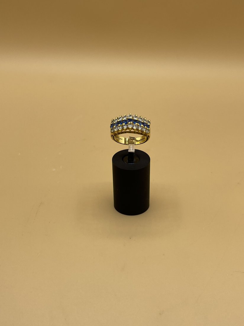 14K Gold Blue Sapphire & Diamond Ring (1 of 3)