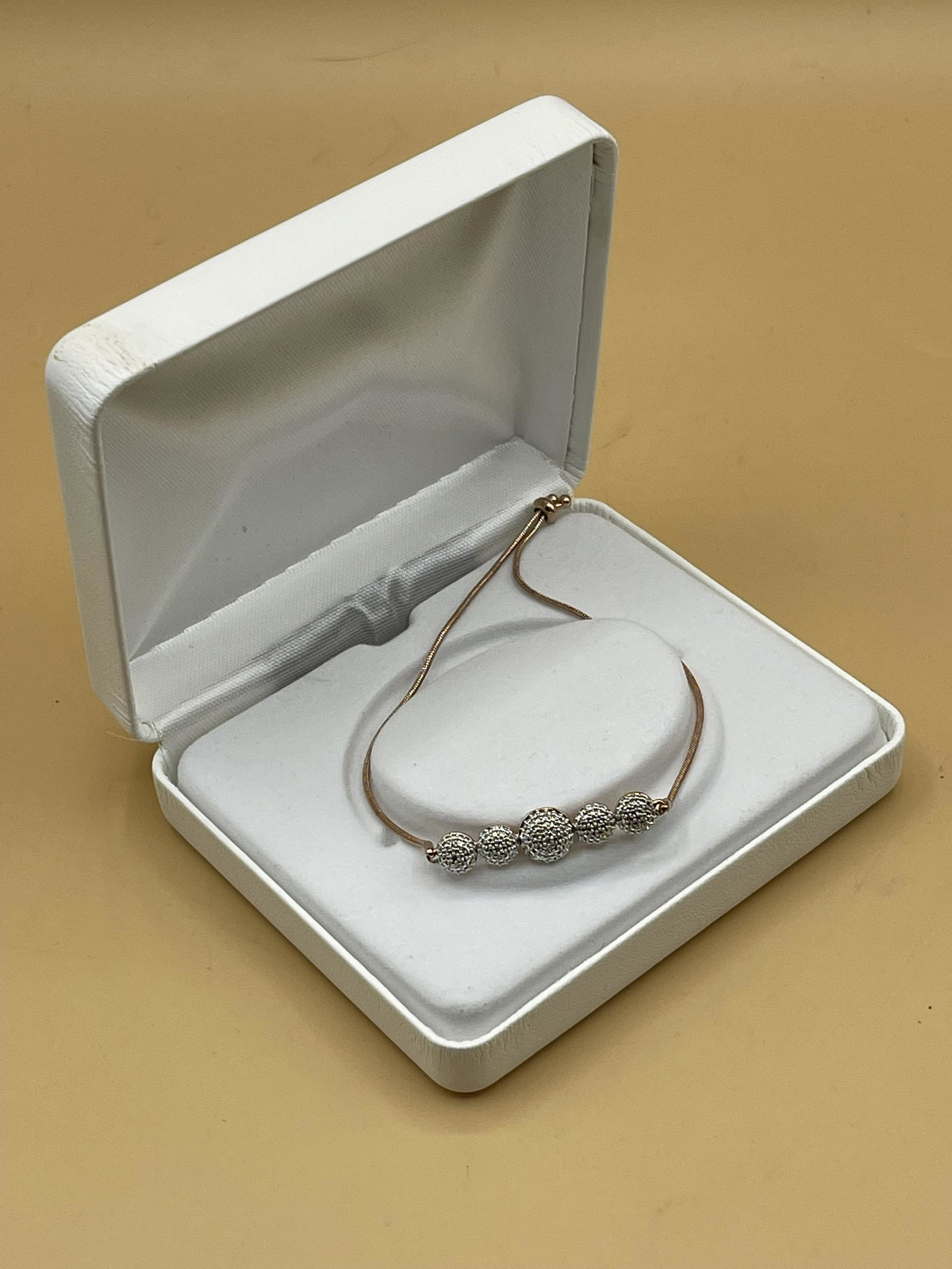 18K Rose Gold & Diamond Bolo Tennis Bracelet: 18K Rose Gold & Round Diamond Bollo Tennis Bracelet, new, in original packaging