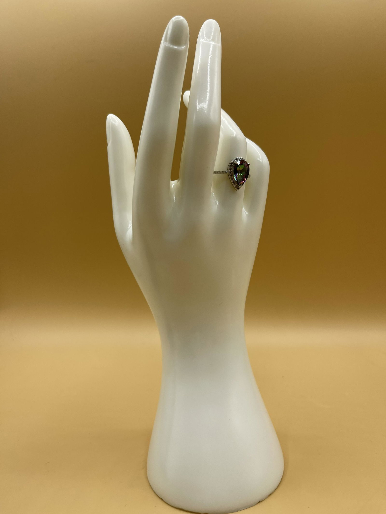 18K White Gold Triple Ruby Oval Cut Ring (1 of 6)