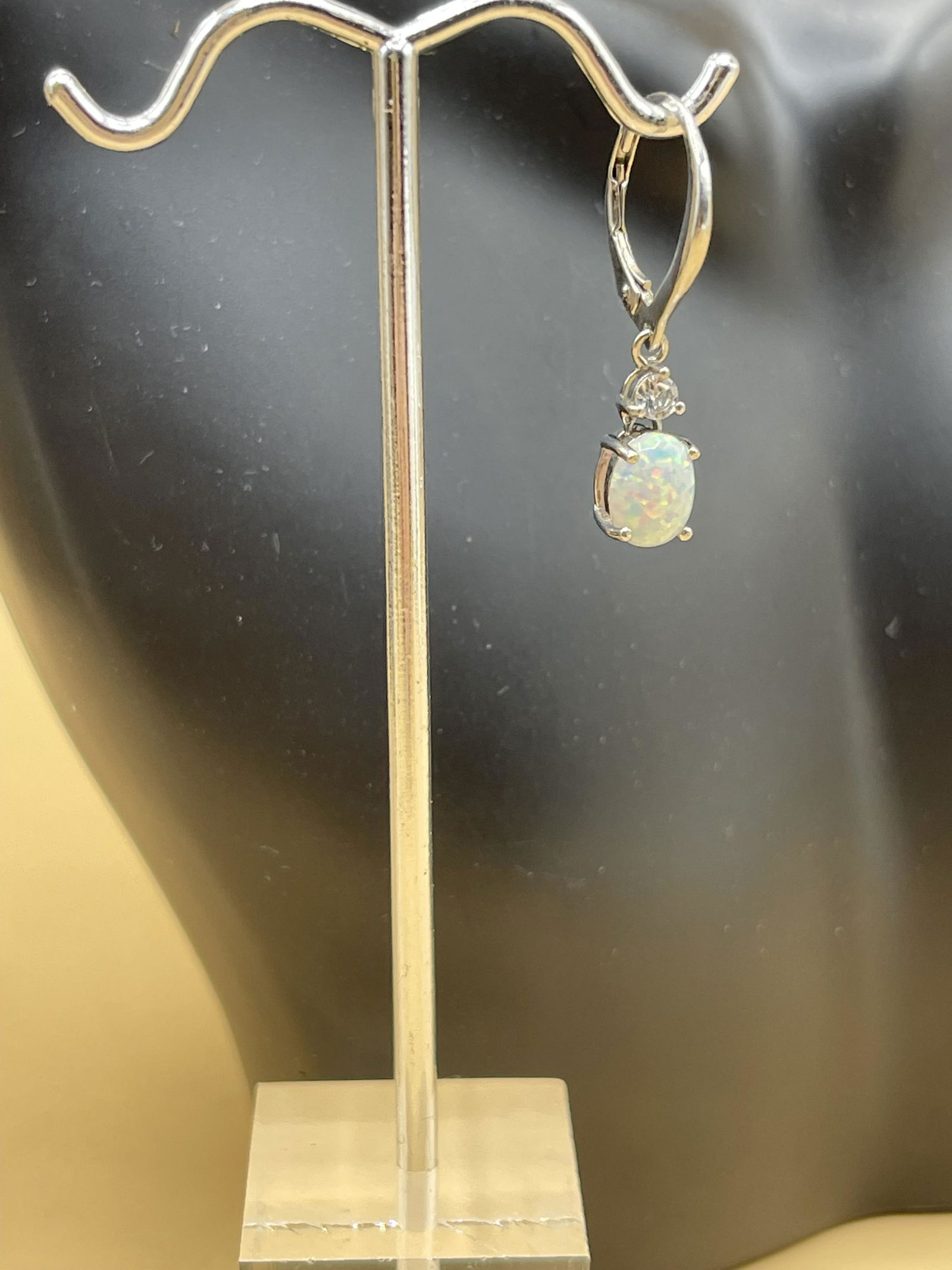 Ethiopian Fire Opal Dangle Drop Earrings (1 of 2)
