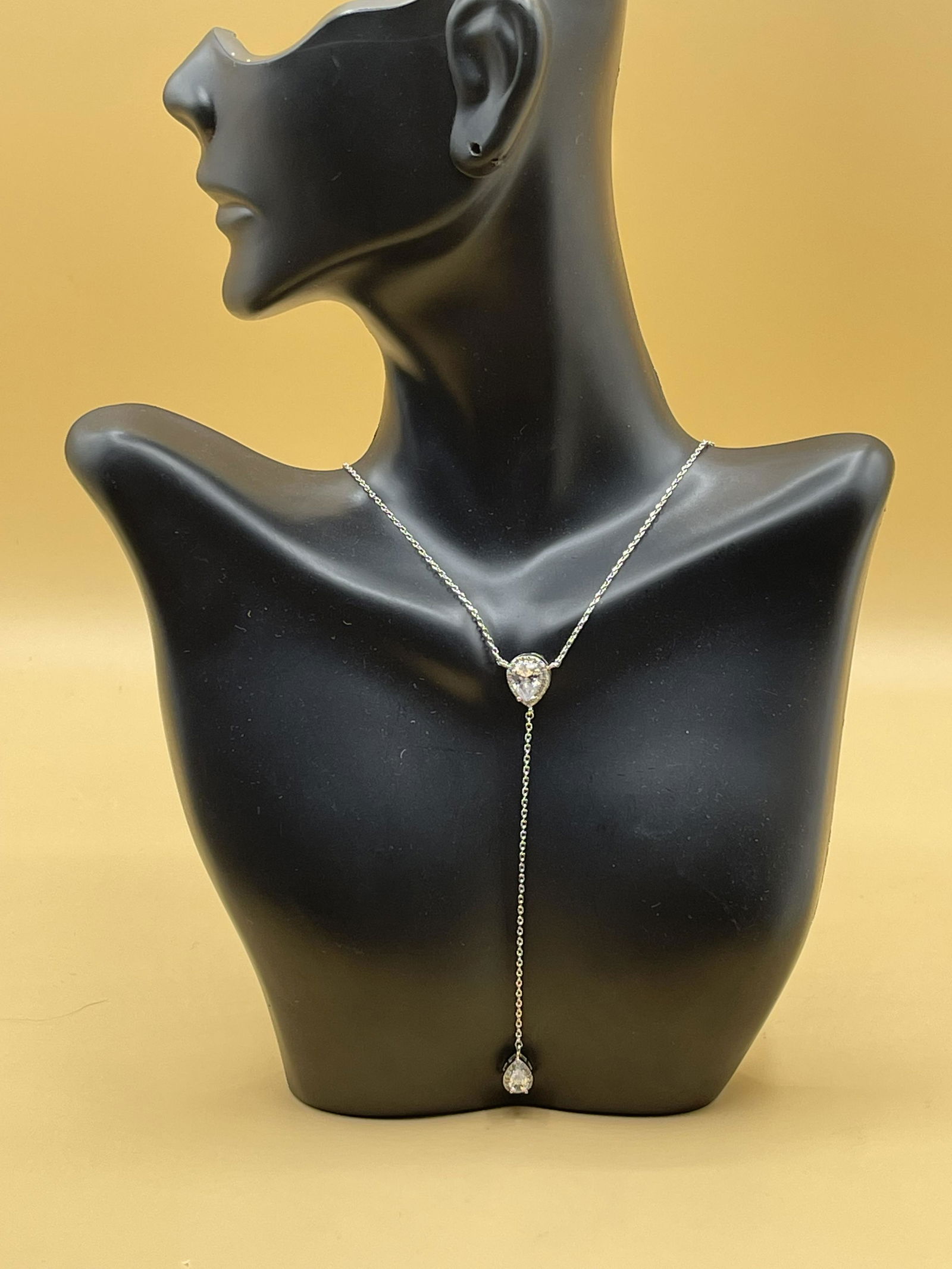 18K White Gold & Sapphire Lariat Drop Necklace (1 of 3)