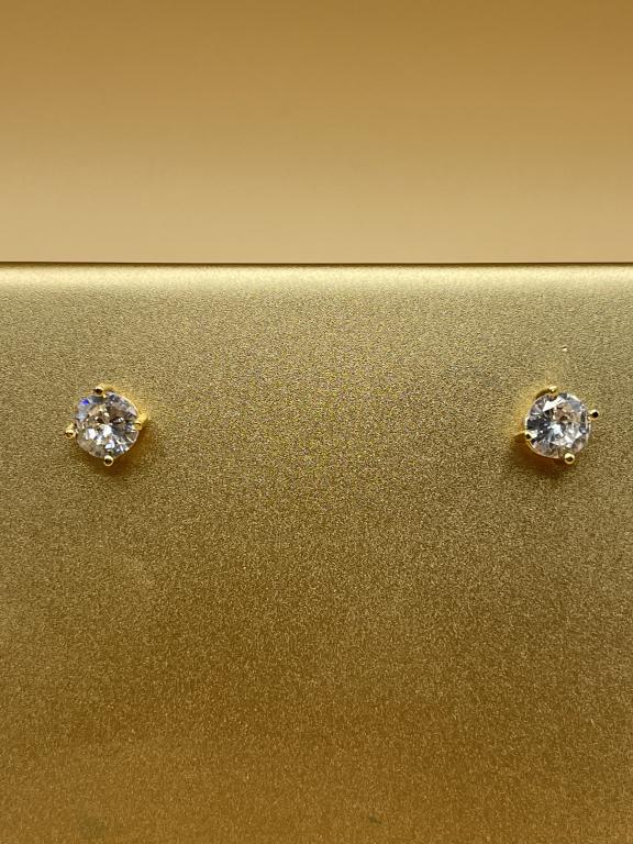 18K Yellow Gold 1CTW Diamond Stud Earrings (1 of 3)