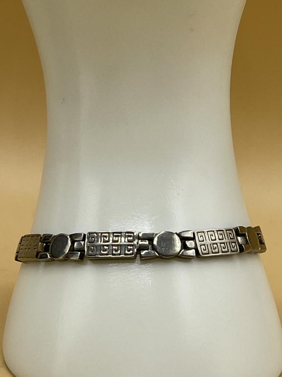 Antique Solid Sterling Silver Tennis Bracelet (1 of 5)