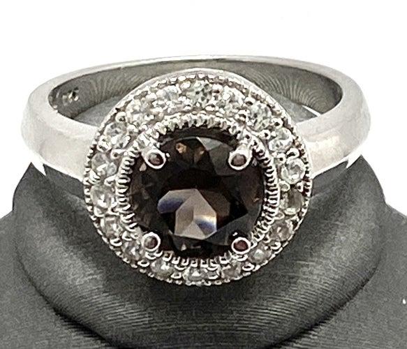 Natural Smoky Quartz 925 Sterling Silver Ring: Natural Smoky Quartz 925 Sterling Silver Ring, new, size 8