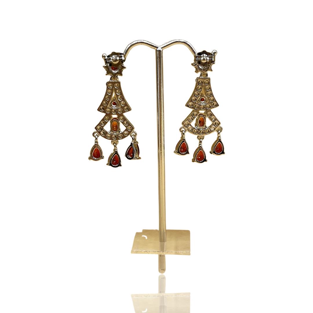 18K White Gold Ruby Chandelier Drop Earrings (1 of 3)