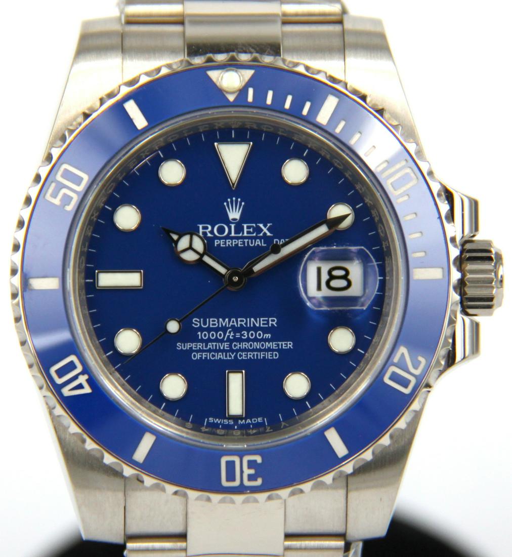 Rolex Submariner Blue Ceramic 116619 Smurf 18K Gold (1 of 7)