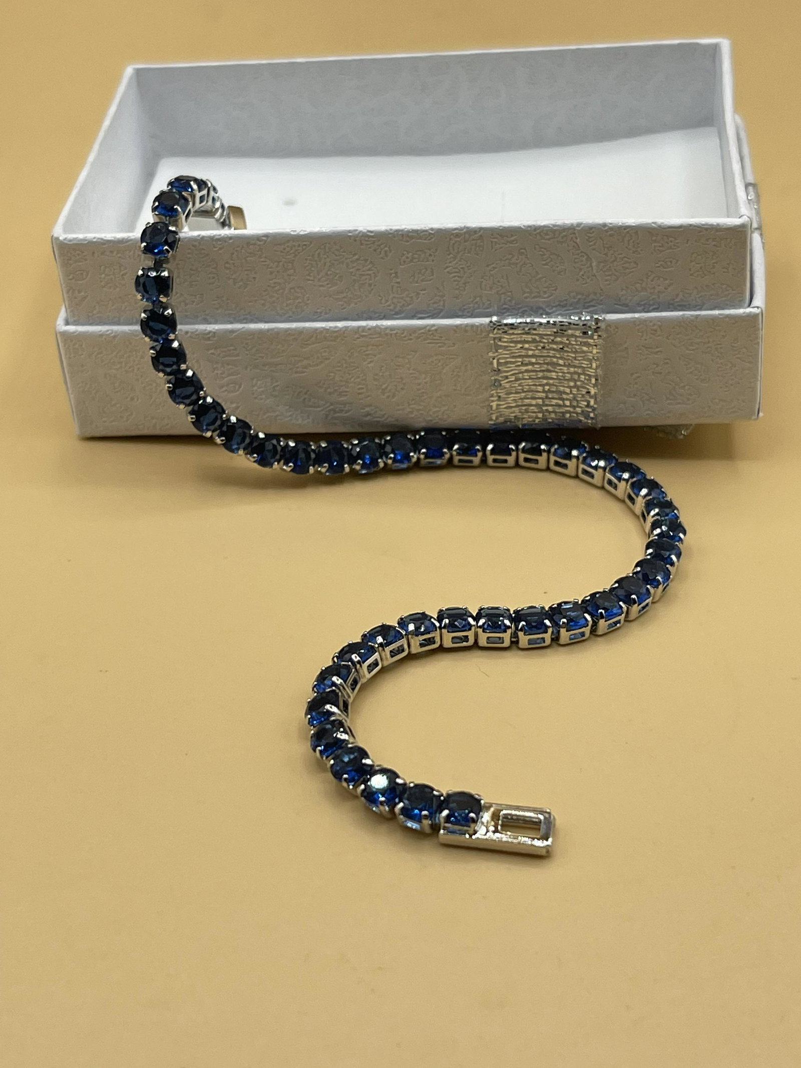 10.00CTW Blue Sapphire Tennis Bracelet: 10.00CTW Blue Sapphire Tennis Bracelet, new, measures 10", set in 18K White Gold