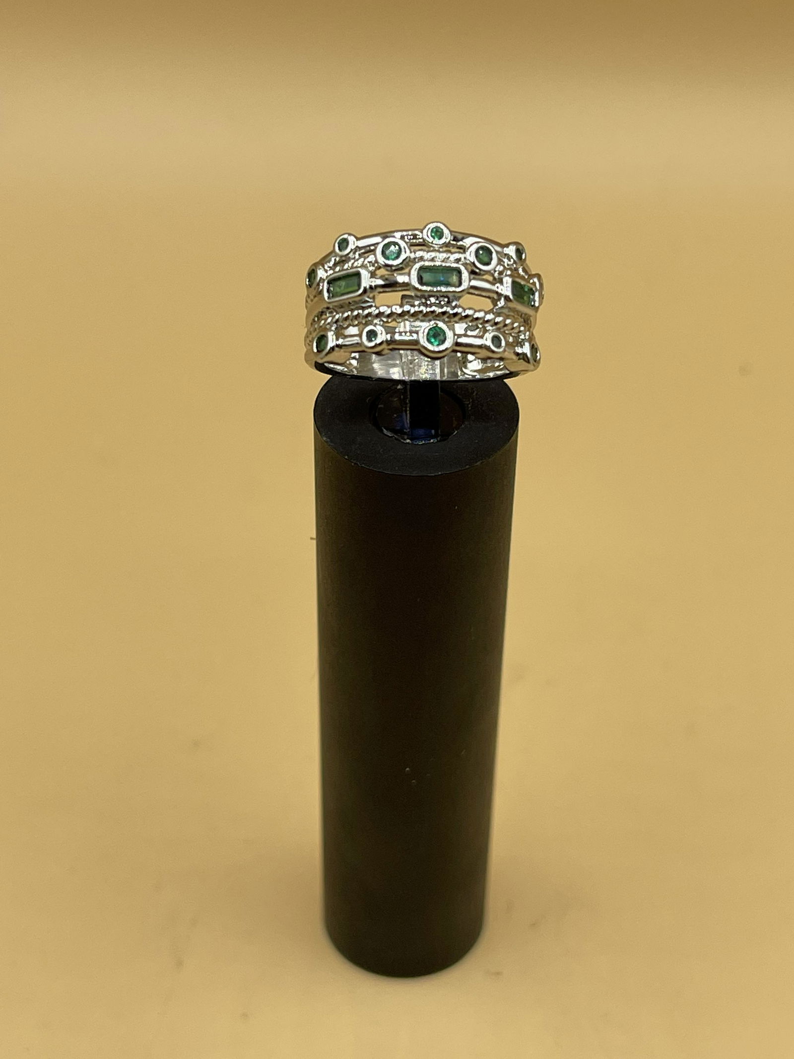 1.38CT Emerald & Diamond 925 Ring (1 of 4)
