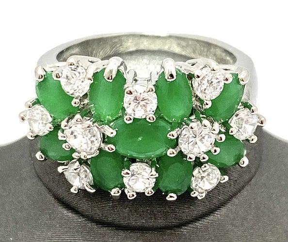 5.00ctw Round Cut Emerald & White Sapphire Ring (1 of 2)