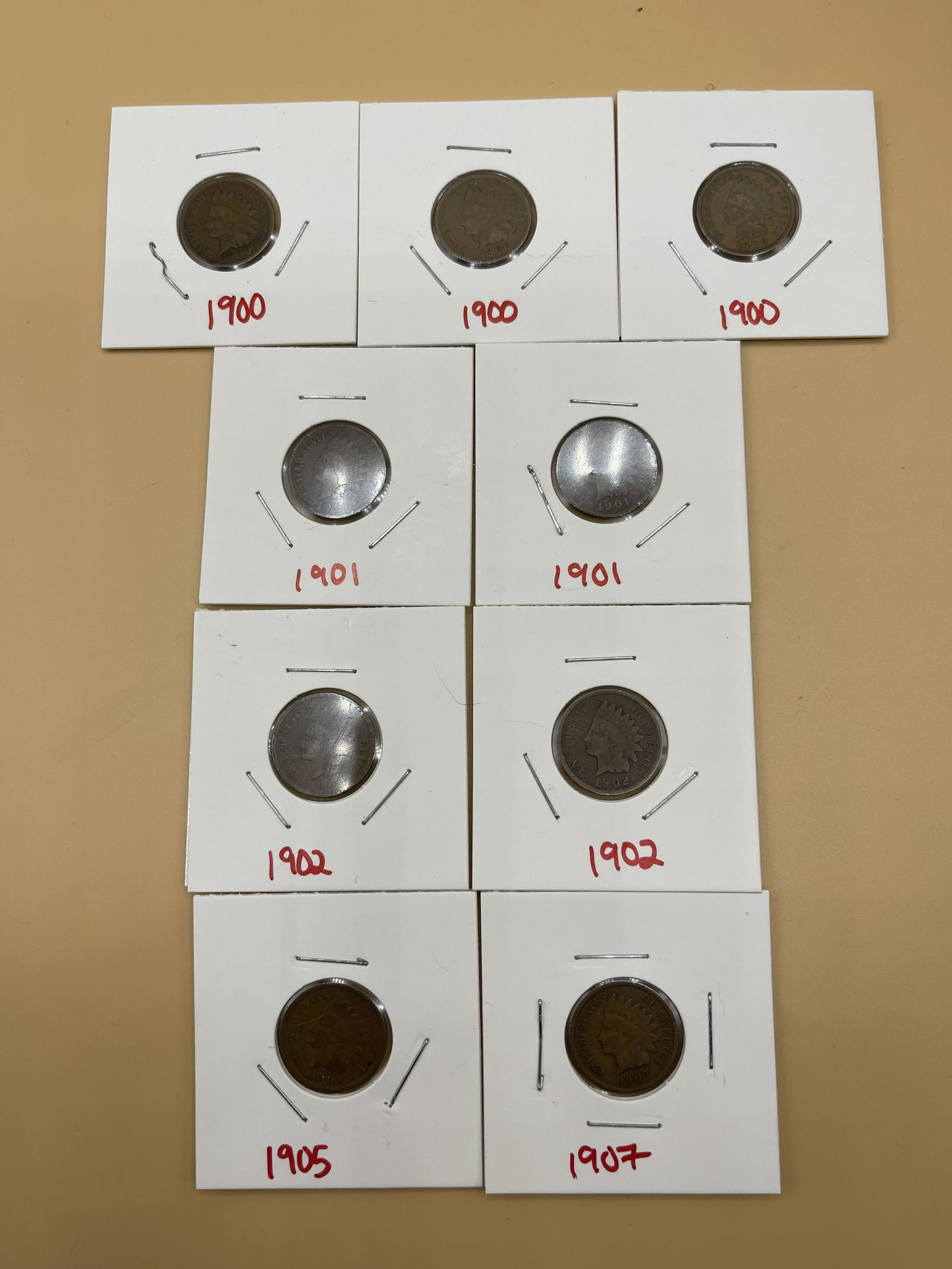 (9) Total Indian Head Cents 1900s-1907 (1 of 4)
