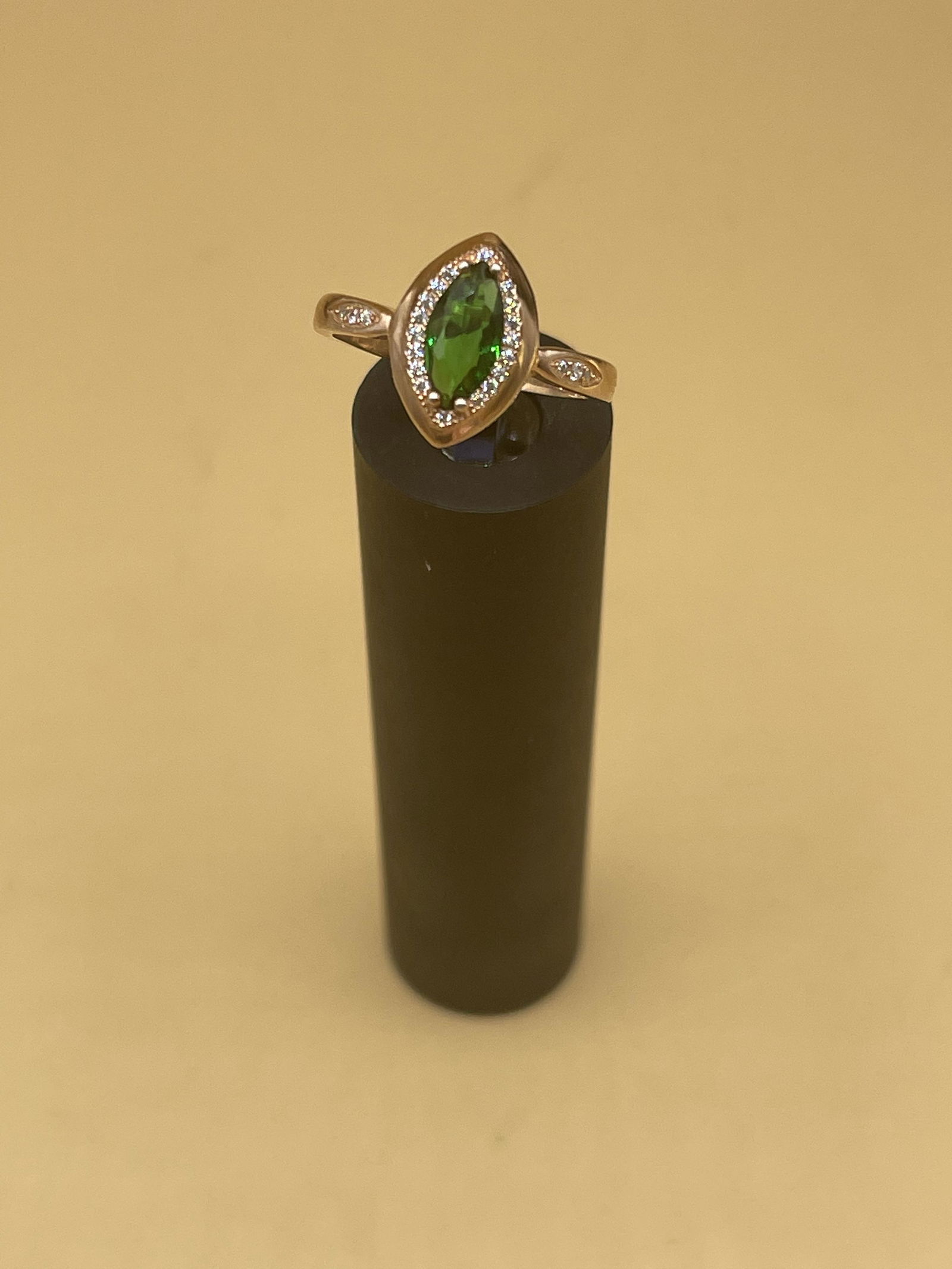 2CTW 18K Rose Gold Marquis Emerald Diamond Ring (1 of 4)