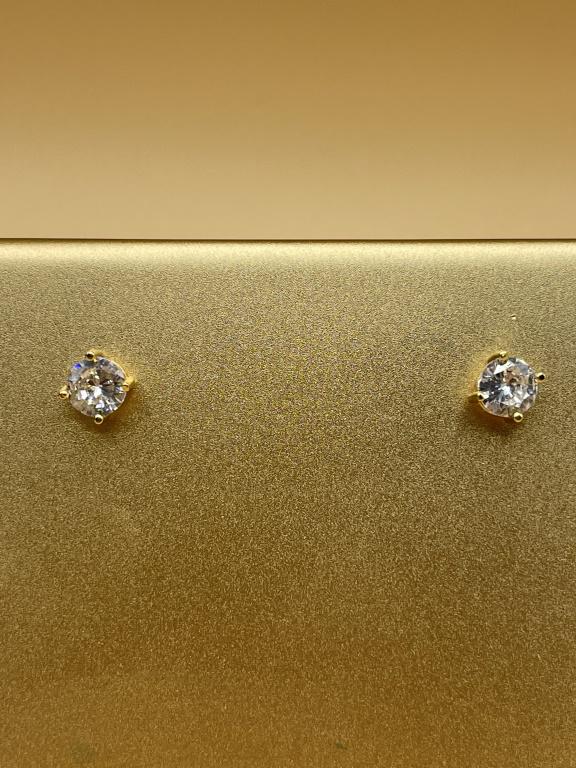 18K Yellow Gold 1CTW Diamond Stud Earrings (1 of 3)
