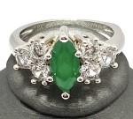 Solitaire Cut Emerald & Diamond Ring (1 of 2)