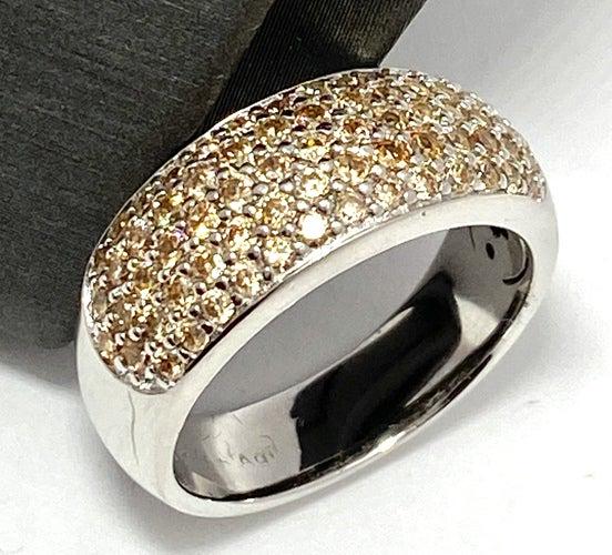 1.75CT Cut Pave Set Champagne Topaz Band Ring (1 of 1)