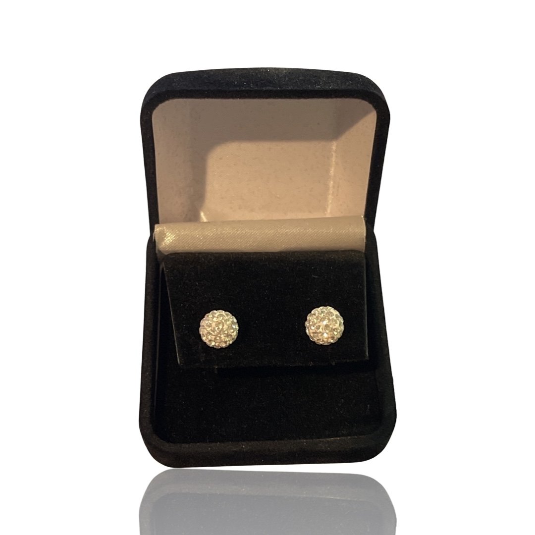 18K Yellow Gold Diamond Ball Stud Earrings (1 of 3)