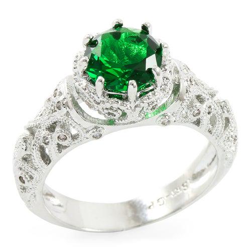 2.20ctw Emerald & White Sapphire Ring (1 of 4)